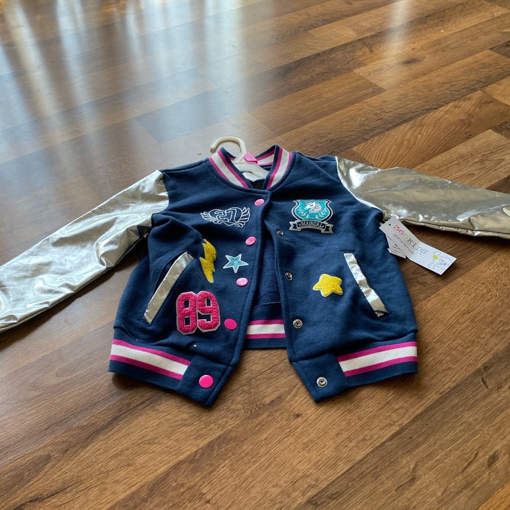 Little girl varsity jacket